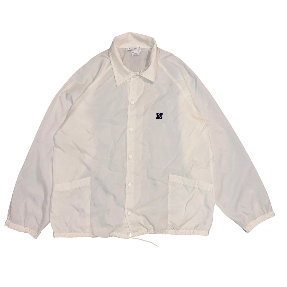 Vintage 70s 80s NFC Football Logo 7 Mens White Windbreaker Coaches Jacket Large